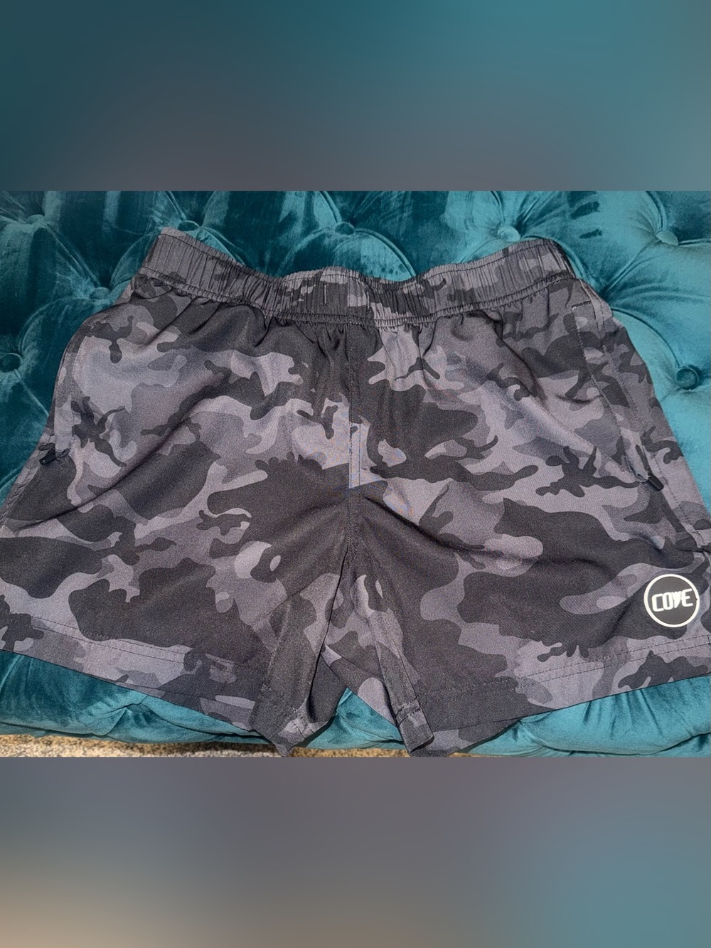 Cove Kids Black & Gray Camo Sport Shorts